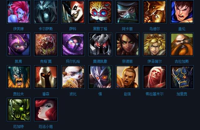 英雄联盟英雄人物大全